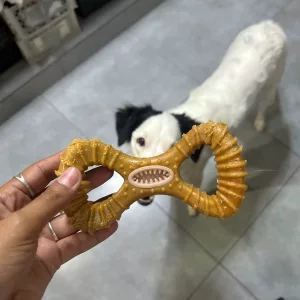 Recibido Juguete de Madera Indestructible para Masticar y Limpiar los Dientes del Perro del cliente M****k.