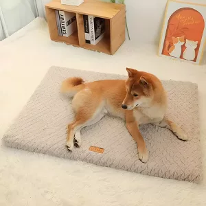washable dog bed, plush dog bed, dog bed with removable cover