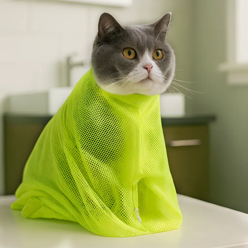 cat grooming bag, cat bathing bag, cat washing bag, cat bag for bathing, cat restraint bag