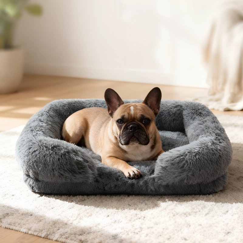 calming dog bed, dog bed with pillow, anti anxiety dog bed, fluffy dog bed, dog bed, memory foam dog bed, orthopaedic pet bed, dog bed with sides, breathable dog bed, large dog bed, dog mattress