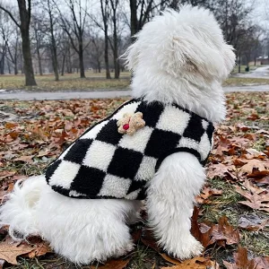 dog soft plaid jacket, dog soft jacket, dog jacket with snap buttons, dog winter vest
