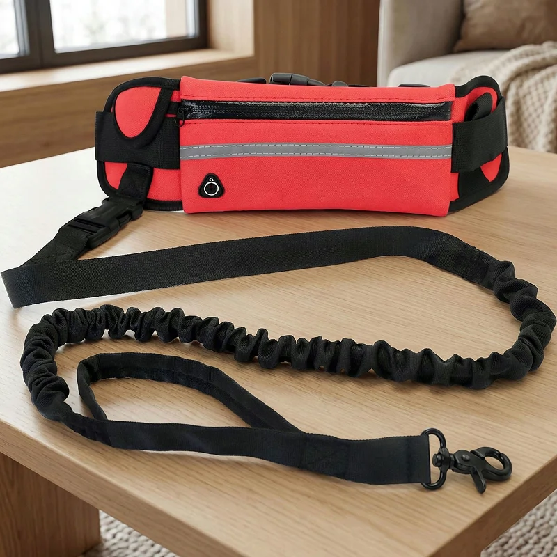 hands free dog lesh with bag, crossbody leash, dog leash bag holder